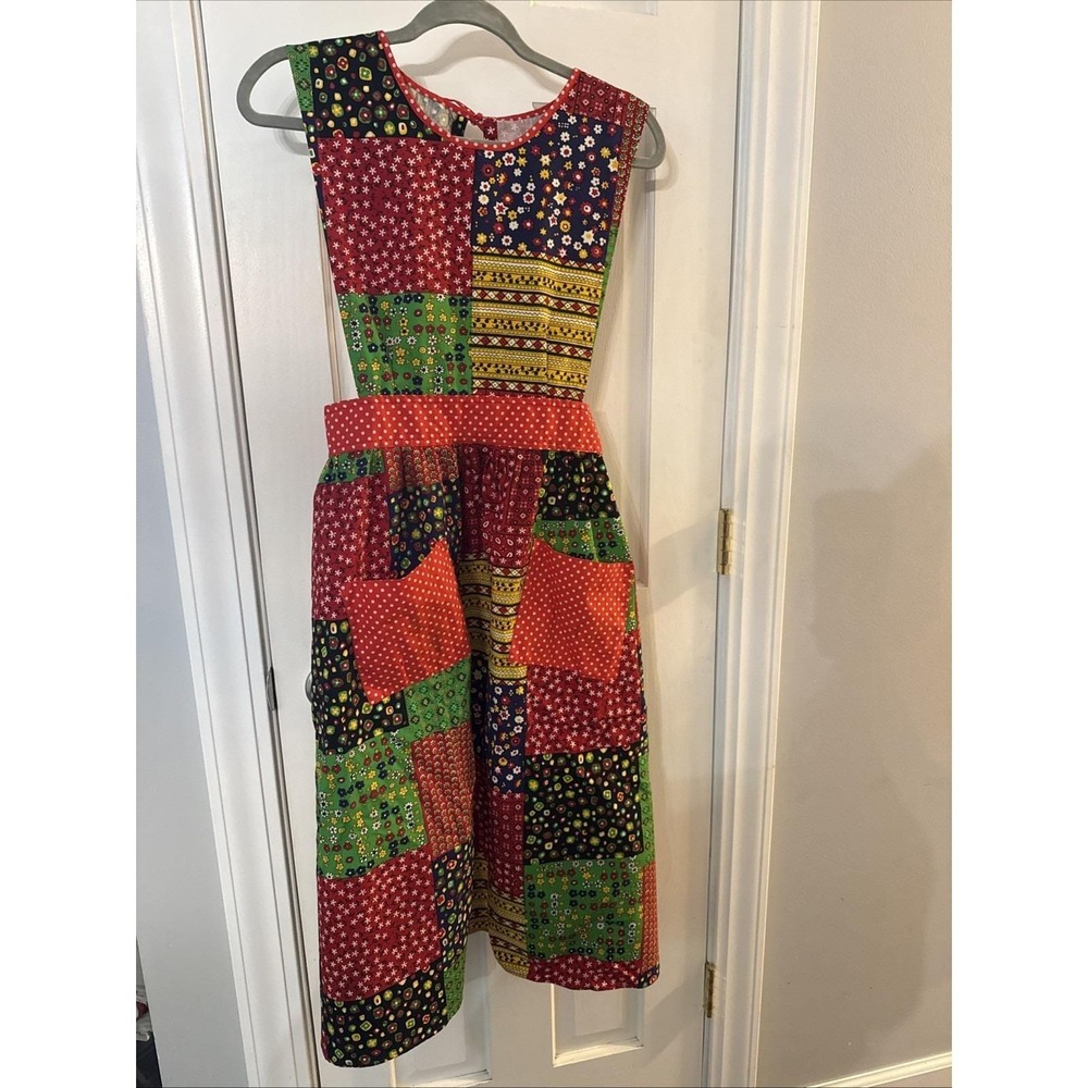 Vintage Design House Patchwork Apron Dress Cotton Japan Prairie Pinafore *Read*